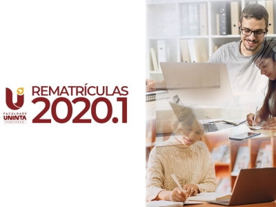 Rematrículas 2020.1 começam hoje, 16 de janeiro