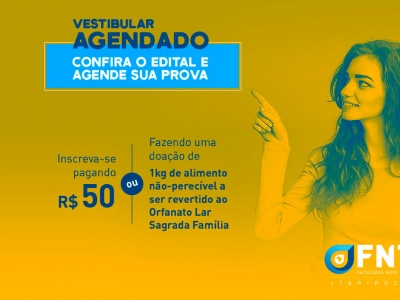 FNTI abre inscrições para Vestibular Agendado com ação solidária